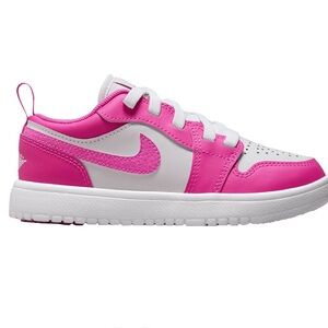 Jordan 1 Low Alt "Fire Pink/Iris Whisper/White" Preschool Girls' Shoe